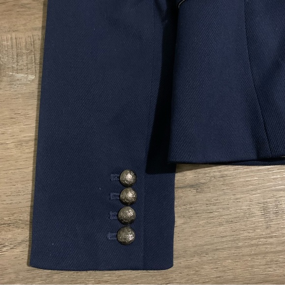 Banana Republic Preppy red collar BlazerJacket BasicTwo buttons navy career US 2 - Picture 8 of 10